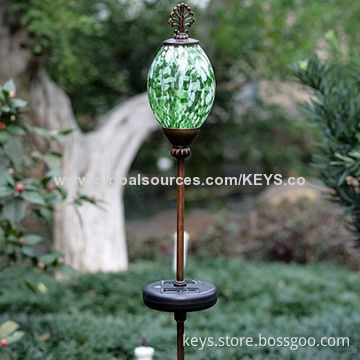 Green Colorful LED Egg-shaped Glass Solar Outdoor Garden Path Lawn Light